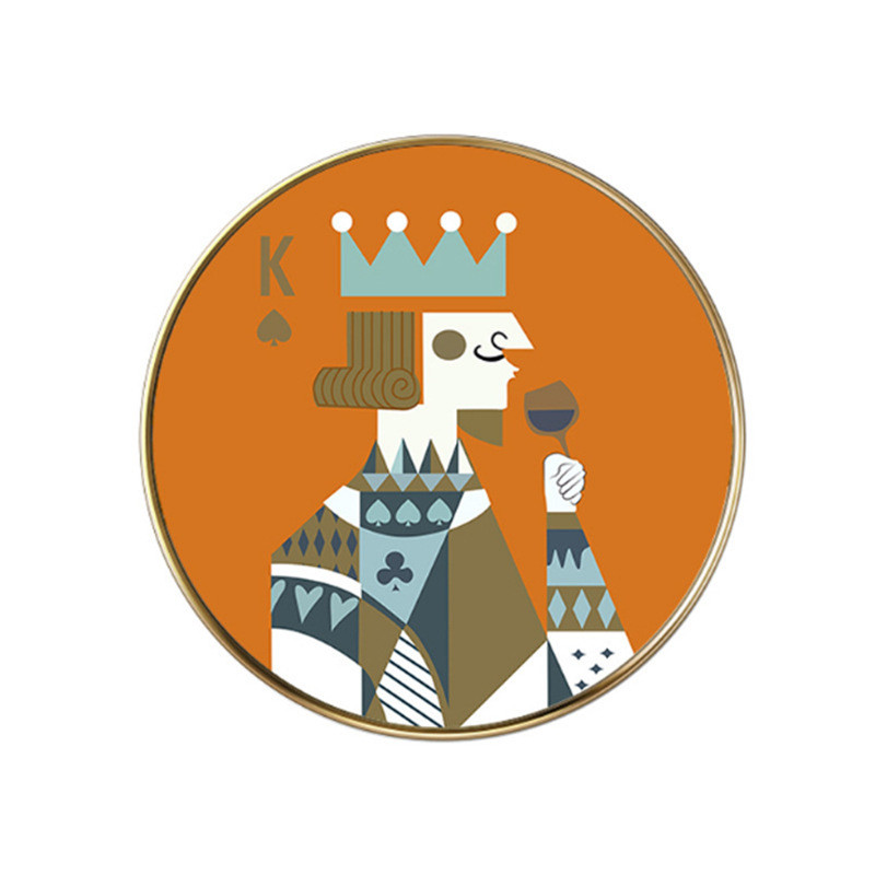 国王皇后现代简约餐厅装饰画北欧玄关挂画客厅背景墙壁画画圆形