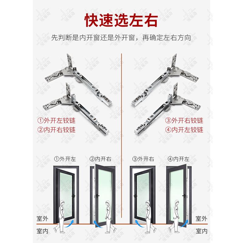 塑钢平开窗隐藏合页塑钢门窗隐形铰链暗合页塑料窗户折页活页配件