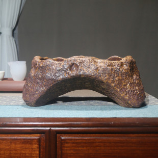 紫砂花盆异形粗陶盆柴烧盆景陶瓷创意手工长方形庭院盆栽觅陶乡