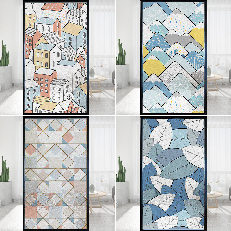 玻璃纸遮光窗户贴膜浴室卫生间防窥防走光窗贴磨砂贴纸透光不徐小