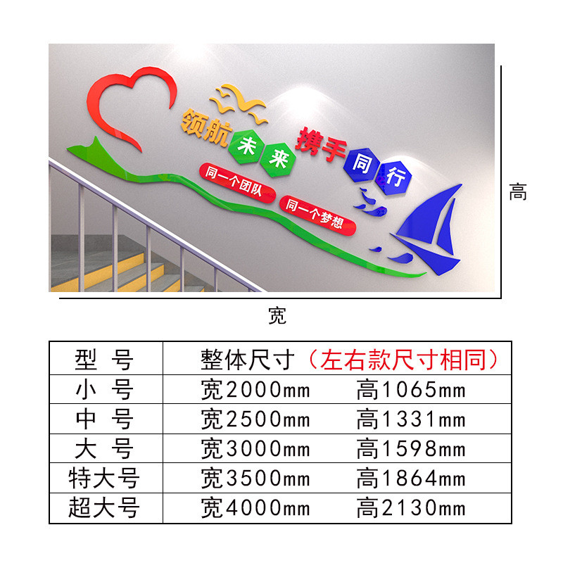 墙面励志墙贴纸亚克力3d立体标语公司企业文化楼梯办公室楼道装饰