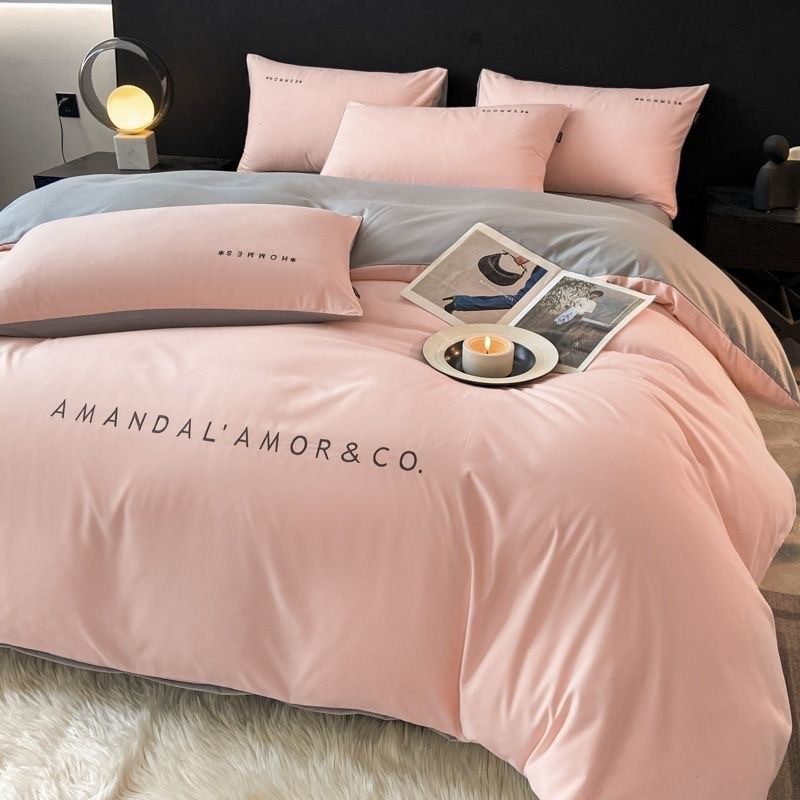 轻奢风磨毛水洗棉床上四件套纯色高级刺绣被套床单床笠宿舍三件套,农机/农具/农膜,播种栽苗器/地膜机,淘宝优惠券,粉丝福利购,淘宝优惠卷