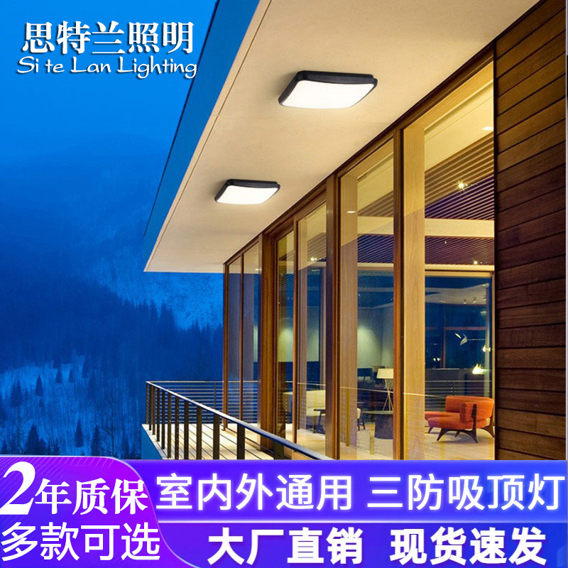 LED户外防水吸顶灯别墅阳台走廊楼梯民宿入户大门凉亭三防吸顶灯