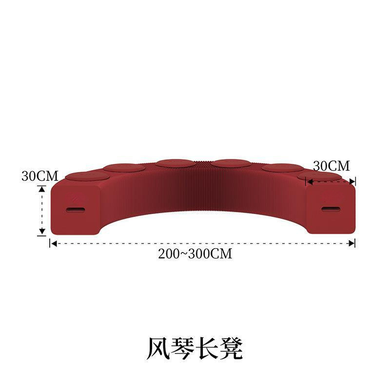 一件起批伸缩折叠长凳可印logo黑色长条纸带垫子多人牛皮折叠凳