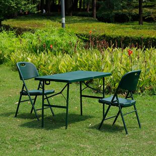 兵行天下野战野营折叠吹塑桌椅套装户外桌椅套装便携式作业桌椅