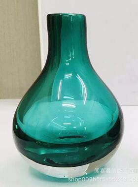 时尚简约家居装饰创意小摆件北欧玻璃花瓶半透明水滴球形彩色