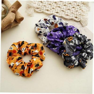 4pcs Hair Tie Elastic Large Scrunchie Halloween Hair Rope