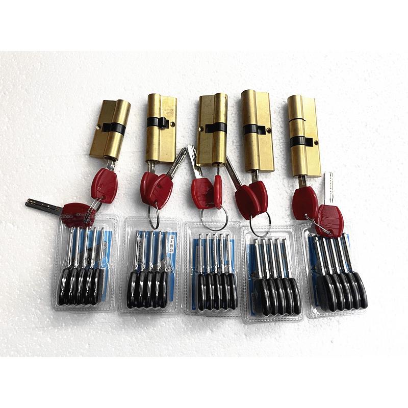 #防盗门锁芯钥匙进入户门铝合金门不锈钢大门木门锁头AB铜锁芯包