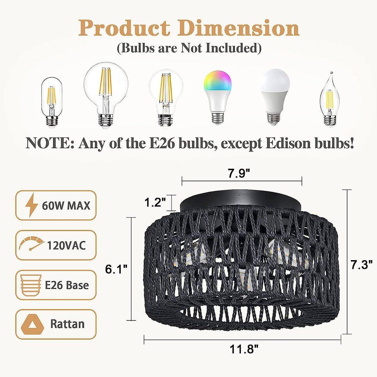 手工编织波西米亚吸顶灯卧室厨房客厅吊灯藤制走廊农舍门厅,家装灯饰光源,客厅吸顶灯,淘宝优惠券,粉丝福利购,淘宝优惠卷