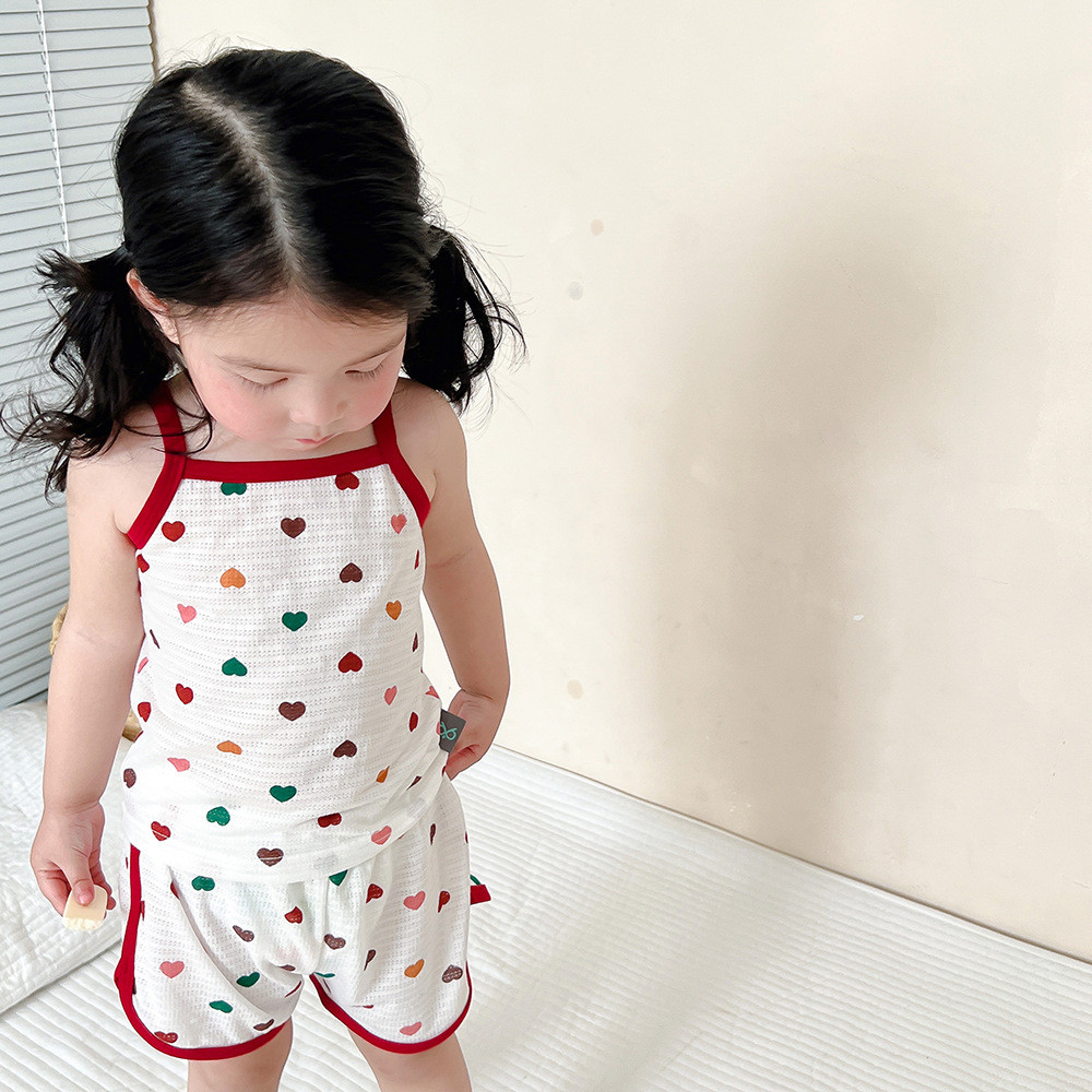 夏季新款儿童睡衣儿童家居服女童夏季套装短裤背心夏装外穿