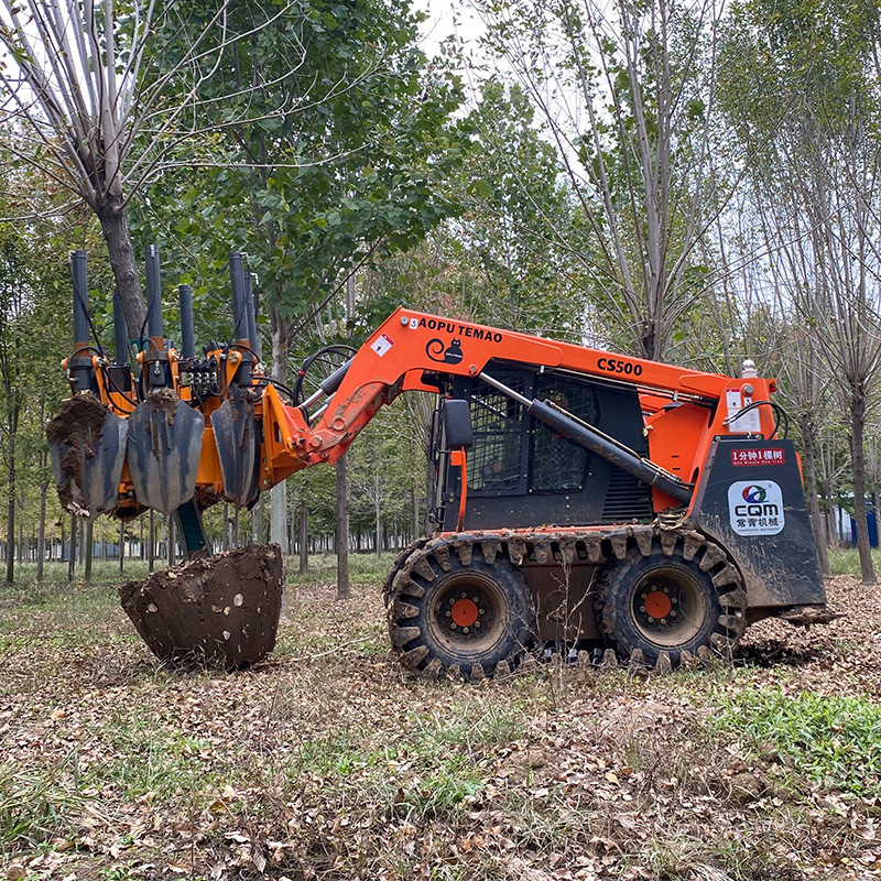 热销常青挖树机厂家苗木移栽挪树瓣式带土球起树机挖机改液压移树