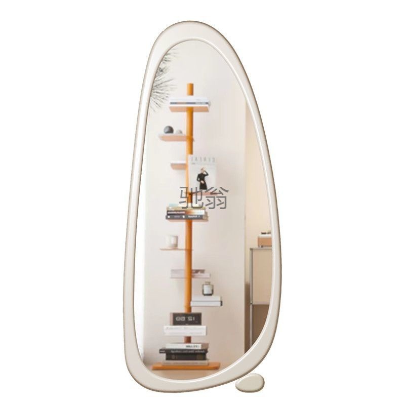 热销p!异形中古不规则穿衣镜紫色全身法式可爱风家用落地试衣镜子