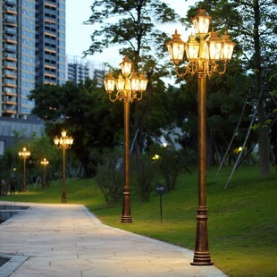 中山路灯3米4米5头庭院灯别墅欧式灯花园灯户外复古高杆灯景观灯