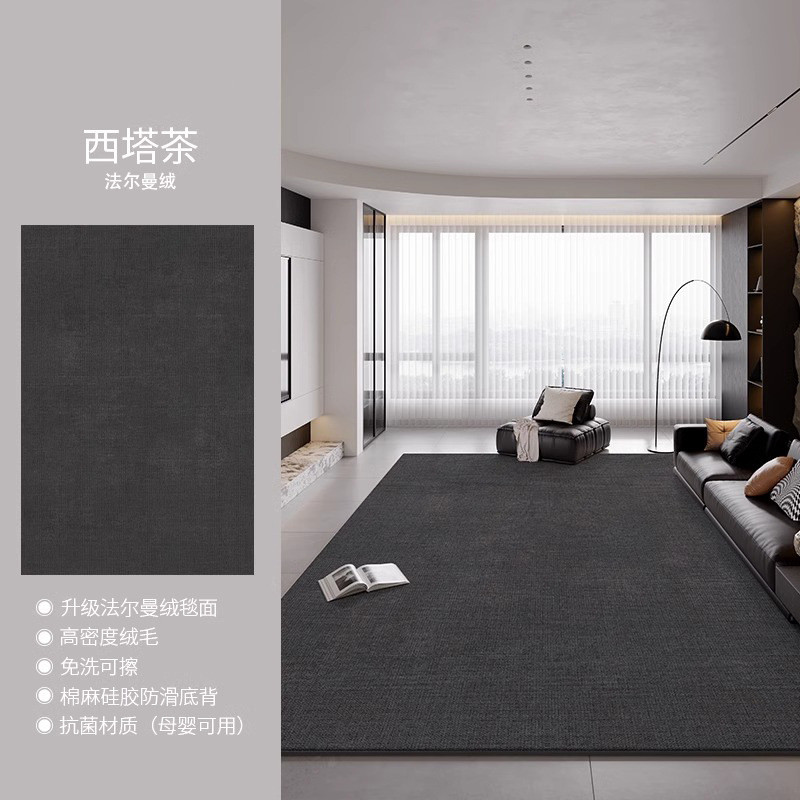 地毯客厅意免洗可擦纯色式极简卧室沙发轻奢高级防水家用地垫