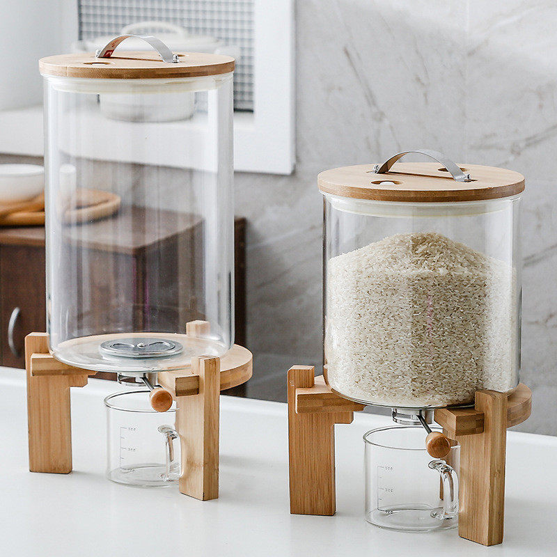 家用储米桶玻璃大米缸防虫防潮杂粮密封收纳盒米箱面粉储存罐10斤,厨房/烹饪用具,米桶/米缸,淘宝优惠券,粉丝福利购,淘宝优惠卷