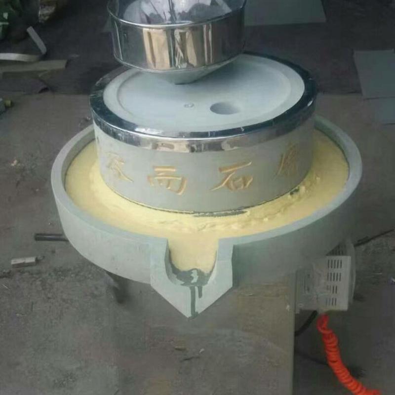 热销芝麻糊电机带动石磨机芝麻香油绿色食品加工电动豆浆米浆石磨