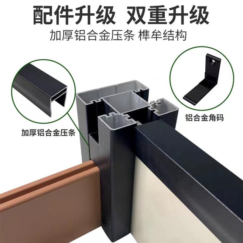 定制塑木栅栏围栏户外花园庭院围墙护栏小院子防腐木露台木塑栏杆