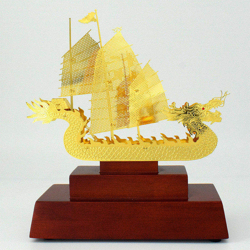 热销建筑模型模型纯手工成型橱窗展示摆饰龙船摆件diy手工榫卯结