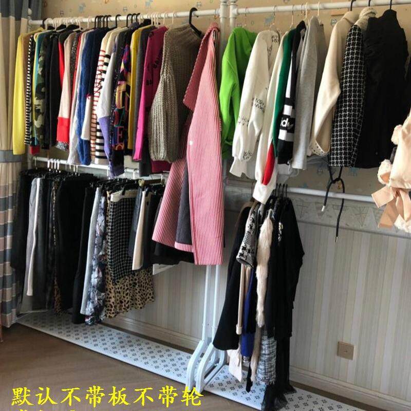 双层衣帽架落地式双杆衣帽间子家用阳台晾衣架卧室挂衣架服装货架