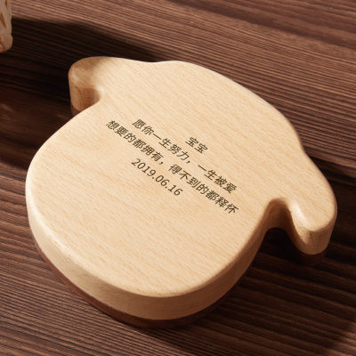 热销慕木生肖乳牙盒儿童实木牙齿收纳盒纪念女孩保存胎毛男换牙收