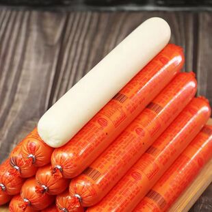 现货夫宇铁板煎白色烤肠街边煎炸香肠鸡肉淀粉火腿肠商用夜市小吃