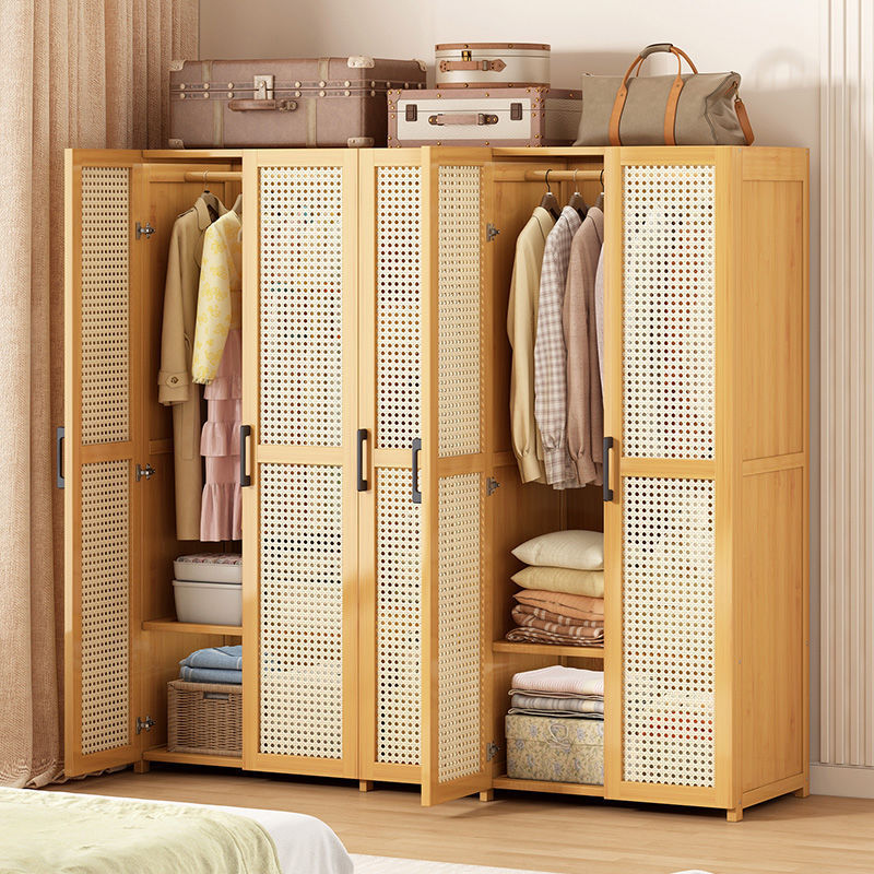 楠竹衣柜出租屋宿舍挂衣柜简易经济型日式防霉超高透气款衣收纳柜