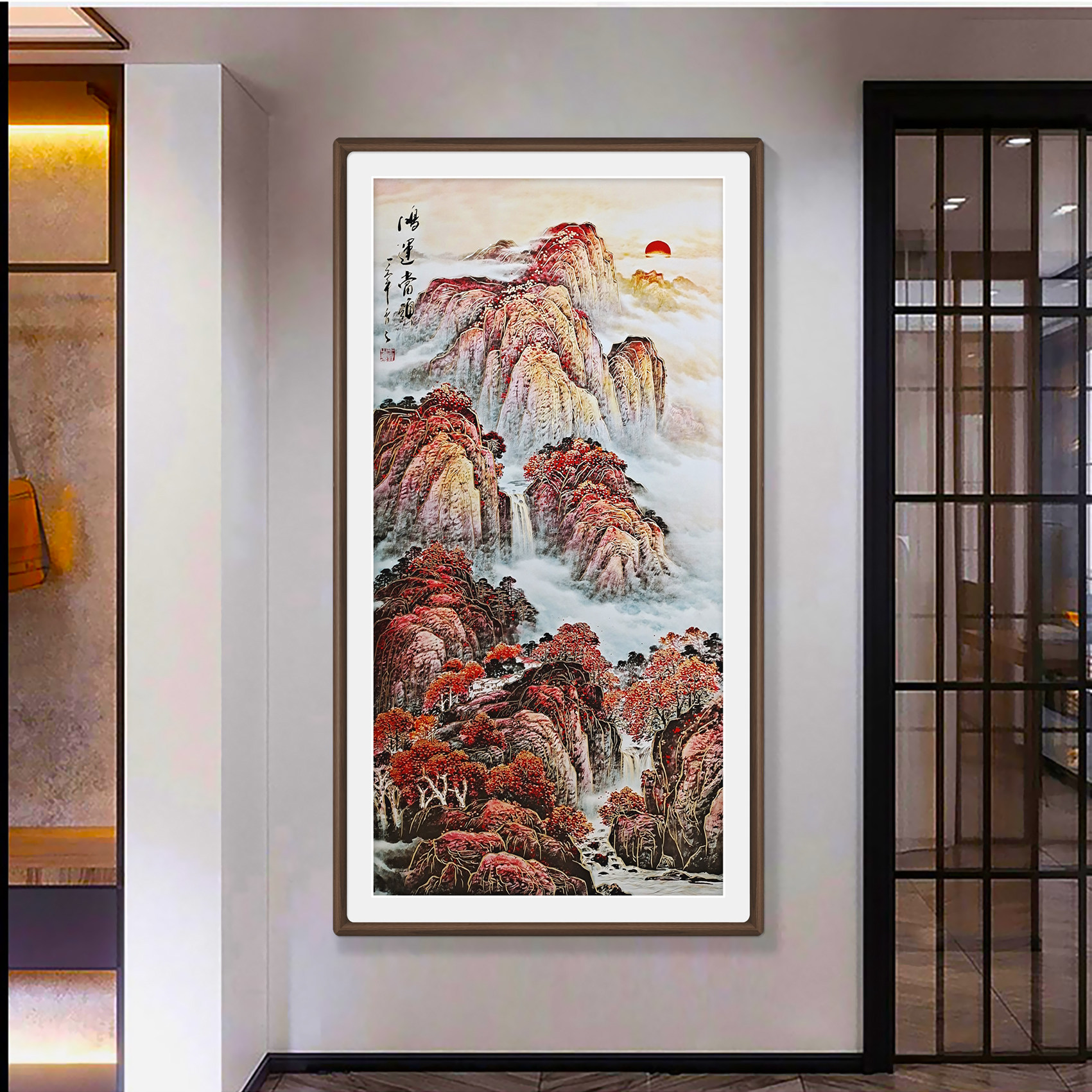 家庭玄关+风景+可定制+手工铜板