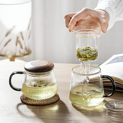 摩登主妇茶杯女士个人专用茶水分离杯办公室茶具水杯玻璃泡茶杯子