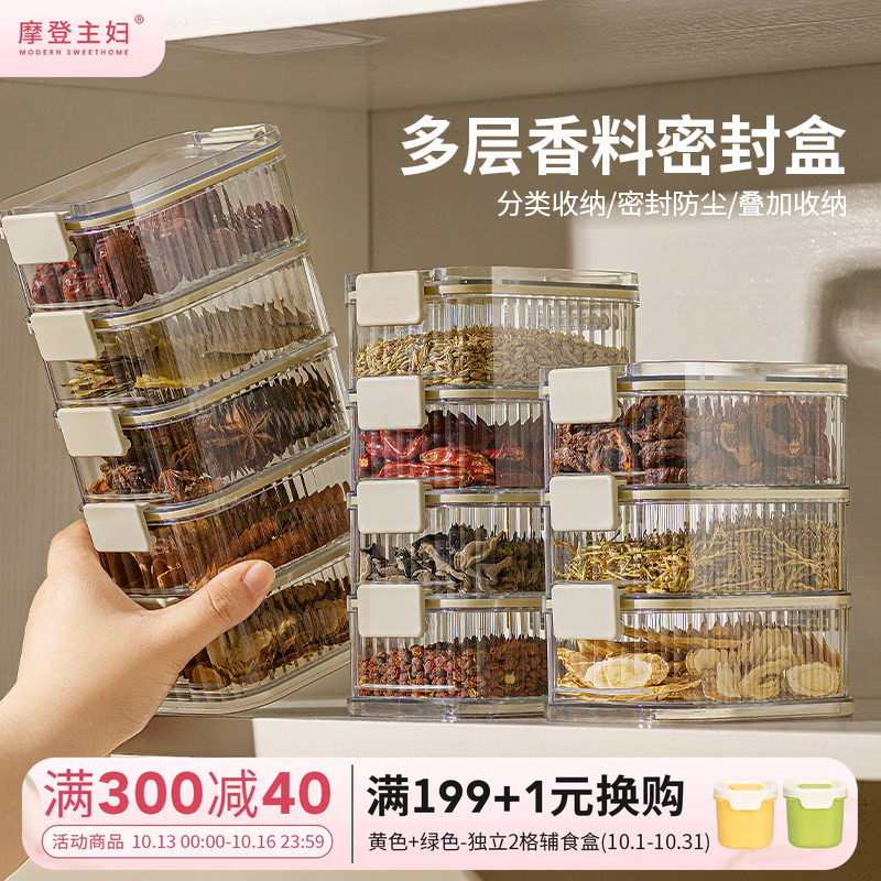 摩登主妇厨房家用香料收纳盒