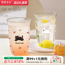 摩登主妇ins风高硼硅玻璃杯咖啡杯果汁杯子牛奶杯家用水杯啤酒杯