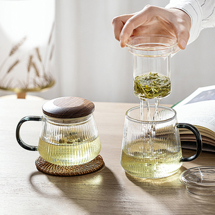 摩登主妇茶杯女士个人专用茶水分离杯办公室茶具水杯玻璃泡茶杯子