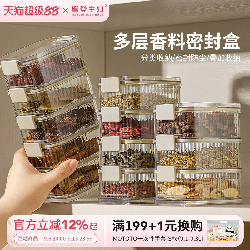 摩登主妇厨房家用香料收纳盒图片