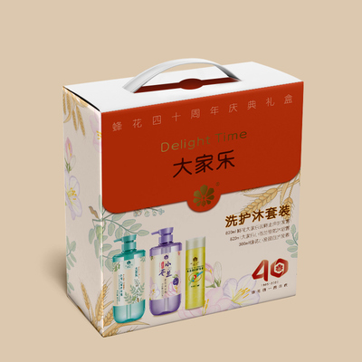 40周年庆礼盒去屑止痒洗发露香氛沐浴露小麦护发素组合套装