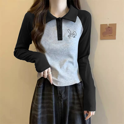 长袖t恤女童加绒纯棉打底衫2025新款秋冬中大童巨好看洋气短上衣