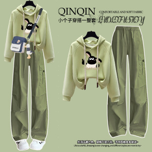 女童连帽卫衣巨好看套装2026春装新款大童今年流行爆款春秋工装裤