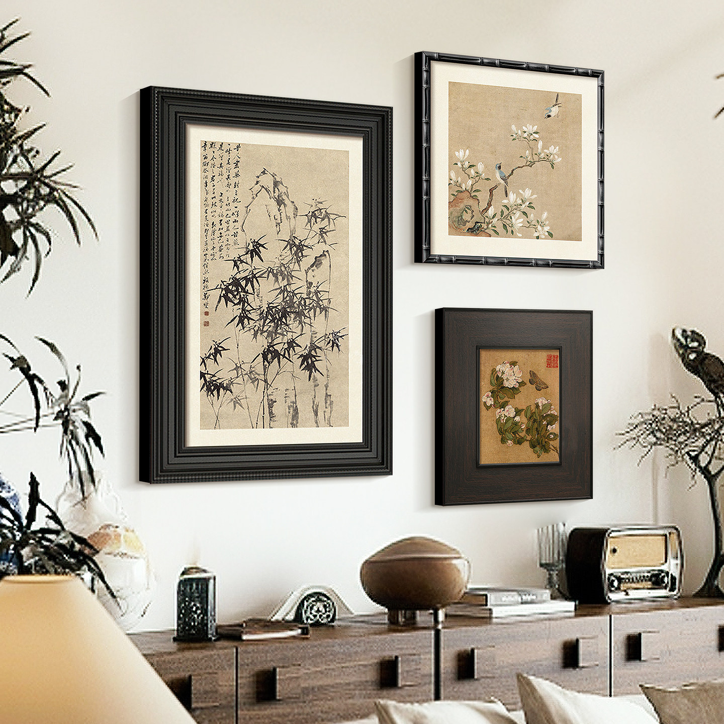 宋代美学装饰画客厅山水花鸟图中式挂画沙发背景墙壁画卧室玄关画