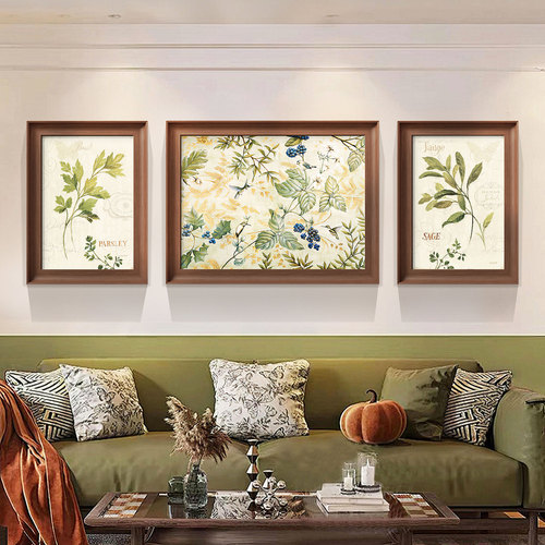 盛迪复古田园植物系南洋风挂画