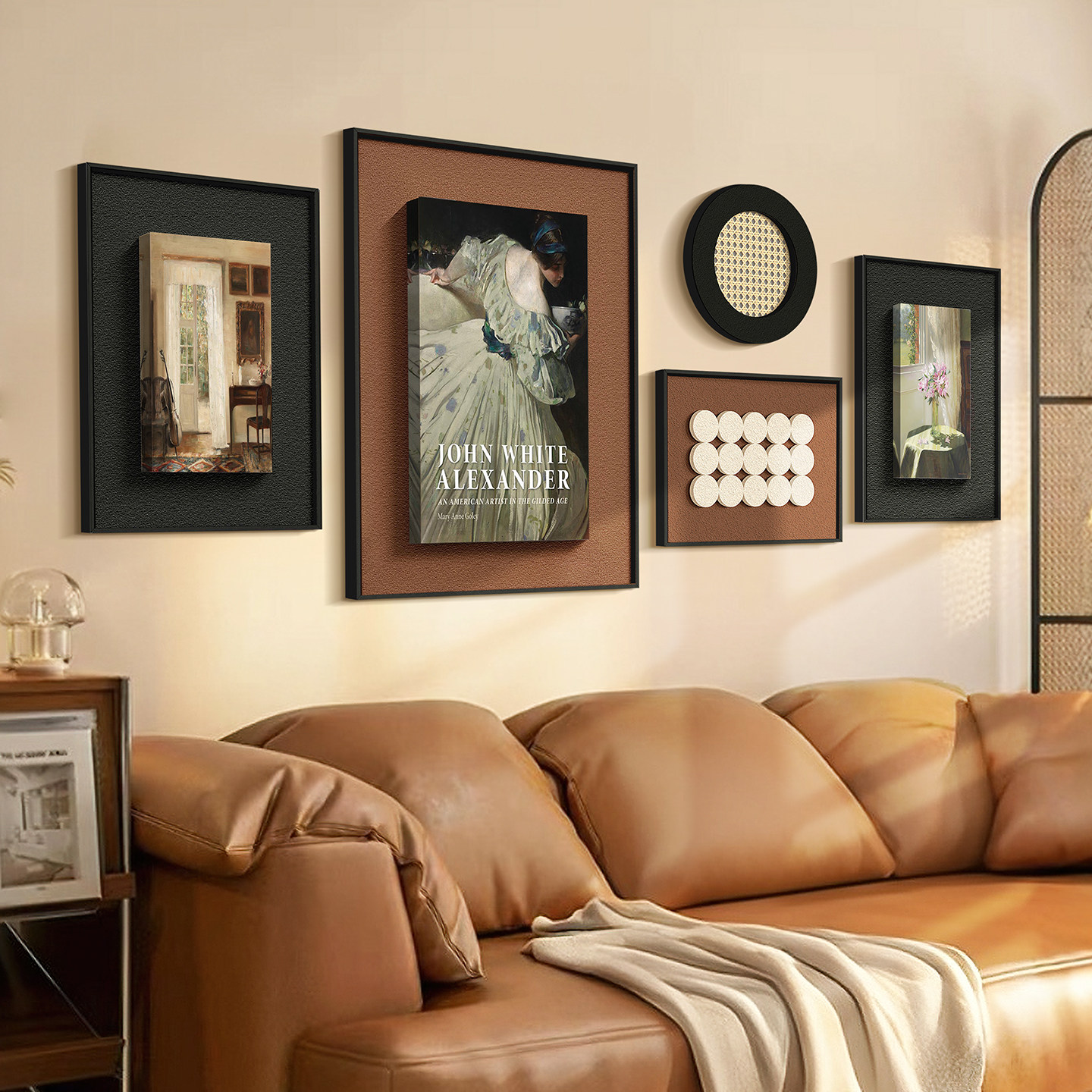 立体实木法式客厅挂画高级感砂岩画沙发背景墙壁画中古卧室床头画,家居饰品,现代装饰画,淘宝优惠券,粉丝福利购,淘宝优惠卷