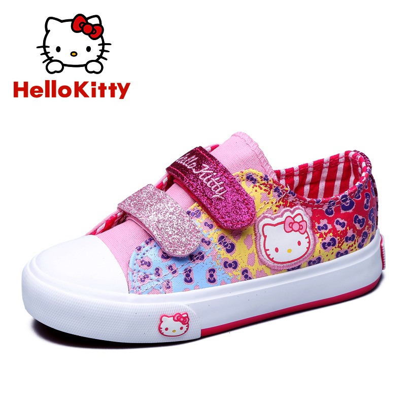 Baskets enfants en toile HELLO KITTY suture de voiture pour printemps - semelle vulcanisation - Ref 987838 Image 2