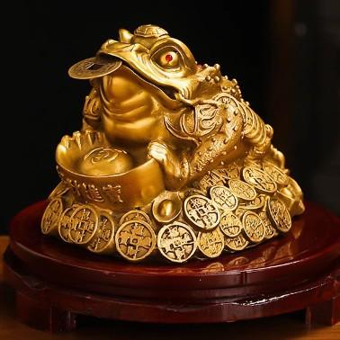 黃銅元寶金蟾三足銅金蟾蜍金蟬店鋪家居客廳酒柜開業(yè)送禮裝飾品