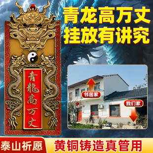 青龙高万丈镇宅隐藏款 挂件铜牌解决邻居比自家高自建大门用金属贴