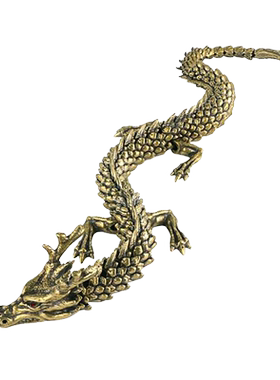 黄铜金龙摆件手把件桌面装饰汉龙