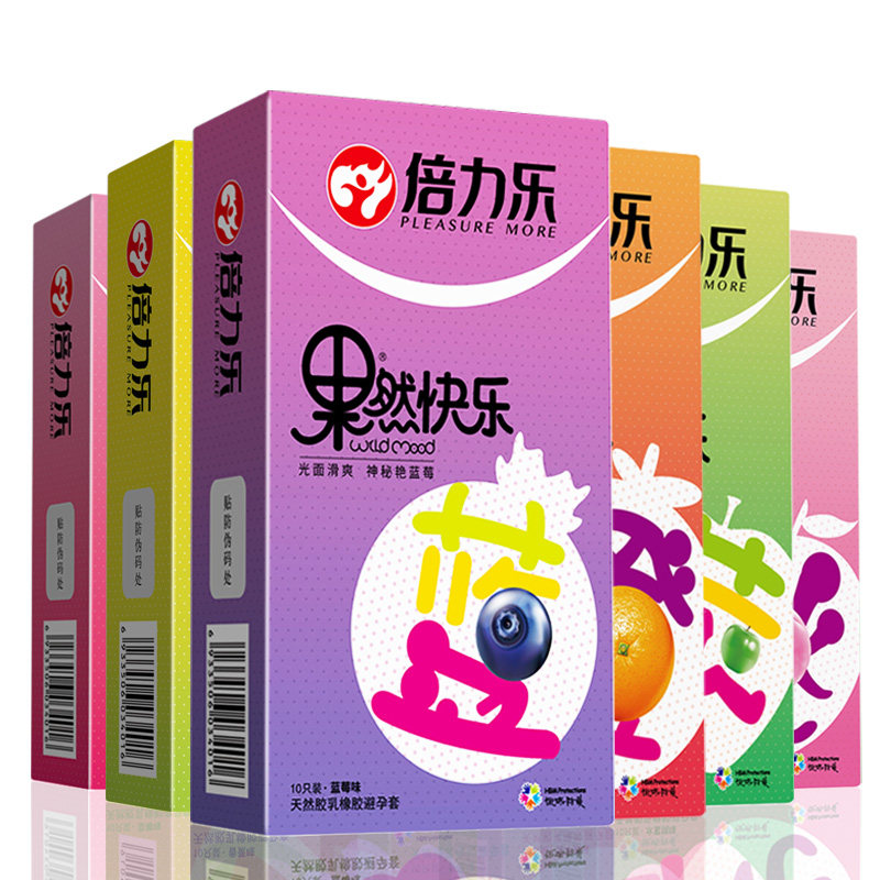 倍力乐水果味避孕套果然快乐安全套6盒60只成人计生用品