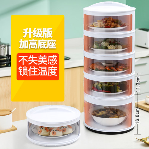 厨房餐桌收纳菜罩家用防尘苍蝇罩子多层剩饭剩菜透明食物保温神器
