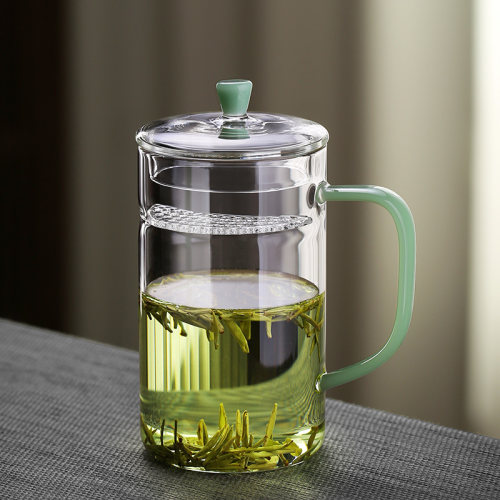 玻璃杯绿茶杯专用茶水分离