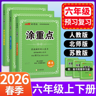 2026新版小学涂重点语文六年级上册下册人教版小学课堂笔记教材全解同步专项训练课程标准课本解读练习册基础知识复习资料书