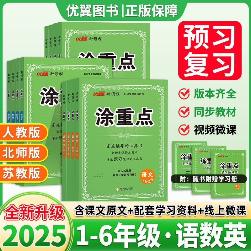 2025涂重点小学1-6年级语数英