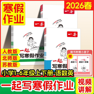 一本寒假衔接一起写寒假作业语文数学小学寒假阅读寒假口算练字贴一二年级三四五六年级上下册人教版阅读理解专项书预复习一本通