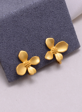 925银丁香花无痛耳夹女无耳洞耳钉新款新中式蚊香盘硅胶耳饰L201