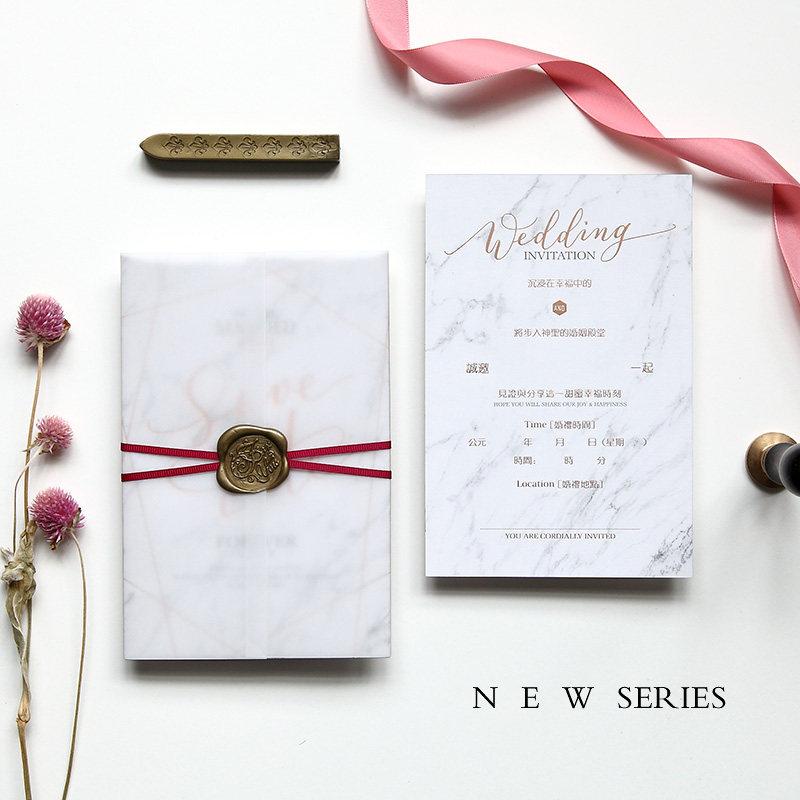 Invitation marry customized originality 2019 Gold roll Simplicity Marbling Bronzing Powder wedding Wedding Invitation Invitation cardin the Festive supplies/Gift , Invitation card  category - from Buy2taobao.com to provide professional Taobao agent buy service